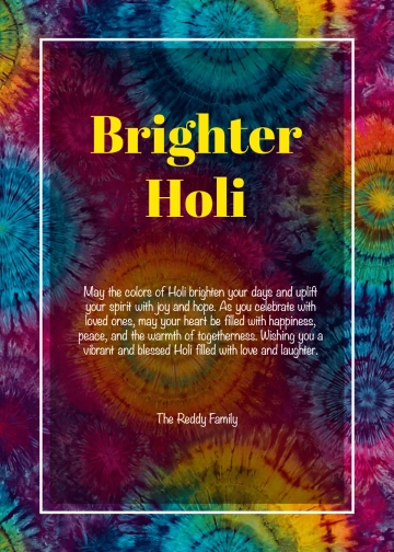 Free Holi Bright Spirit Wishes Template to Edit Online