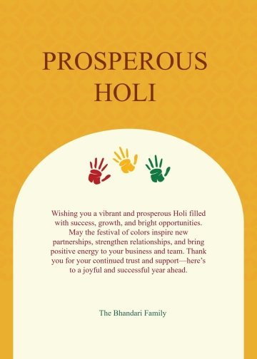 Free Business Holi Wishes Template to Edit Online