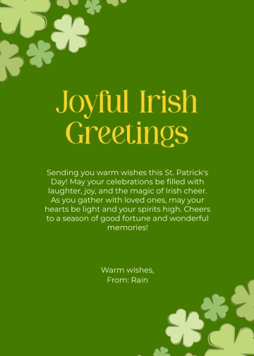 Free Irish Holiday Animated Wishes Template to Edit Online