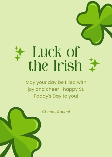 Free St. Patrick's Day  Animated Wishes Template to Edit Online