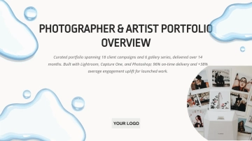 Free Photographer & Artist Portfolio Deck to Edit Online