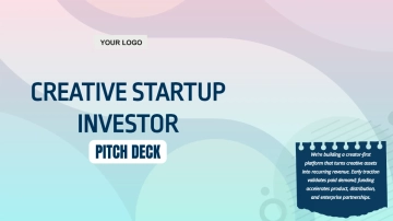 Free Creative Startup Investor Pitch Deck to Edit Online