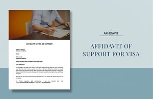 Affidavit of Support for Visa Template