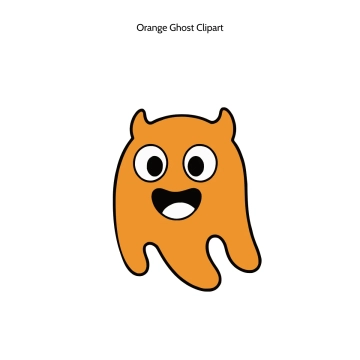 Free Orange Ghost Vector Clipart (PNG, SVG) to Edit Online