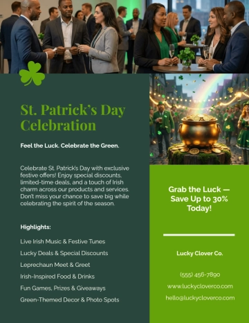 Free Promotional  St. Patrick's Day Flyer Template to Edit Online