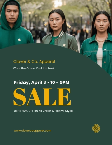 Free St. Patrick's Day Sale Flyer Template to Edit Online