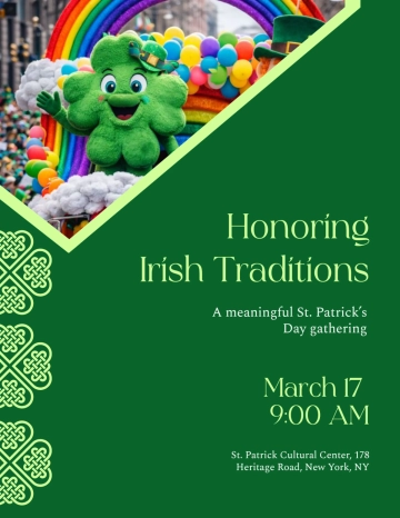 Free Traditional Irish St. Patrick’s Day Flyer Template to Edit Online