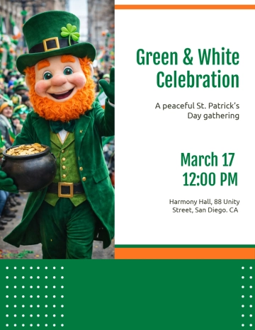 Free Green and White St. Patrick’s Day Flyer Template to Edit Online
