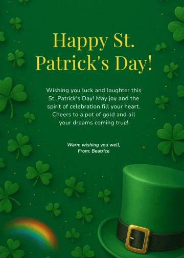 Free Green St. Patrick’s Day Animated Wishes Template to Edit Online