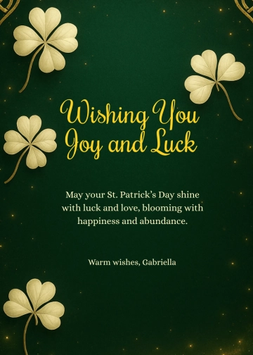 Free Elegant St. Patrick’s Day Animated Wishes Template to Edit Online