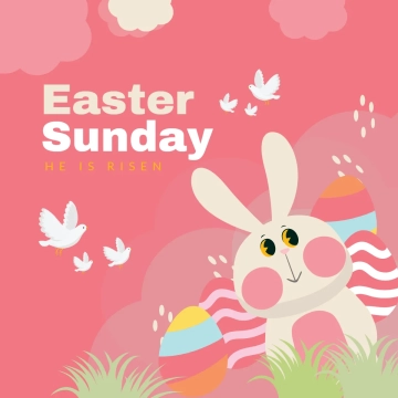 Free Bunny Easter Sunday Clip Art Templates to Edit Online