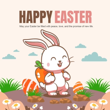 Free Easter Sunday Cute Bunny Clip Art Templates to Edit Online