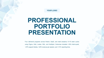 Free Professional Portfolio Presentation Template to Edit Online
