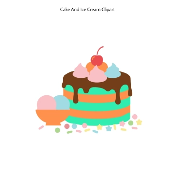 Free Cake And Ice Cream Vector Clipart (PNG, SVG) to Edit Online