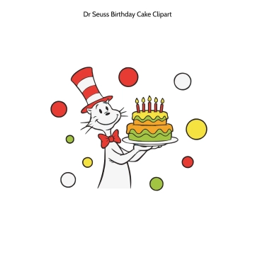Free Dr Seuss Birthday Cake Cartoon Vector Clipart (PNG, SVG) to Edit Online