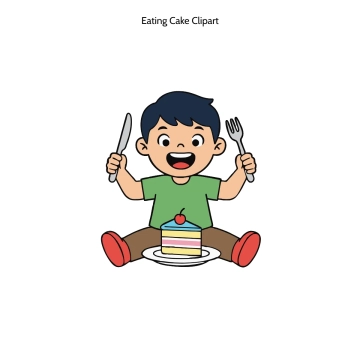 Free Eating Cake Vector Clipart (PNG, SVG) to Edit Online