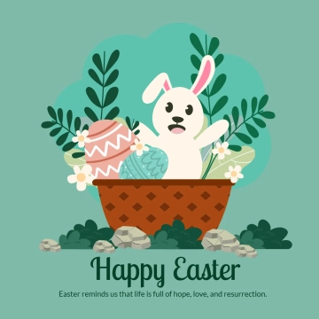 Free Happy Easter Flat Vector Clip Art Templates to Edit Online