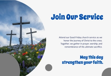 Free Church Service Good Friday Card Template to Edit Online