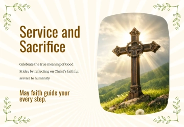 Free Faithful Service Good Friday Card Template to Edit Online