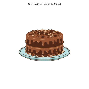 Free German Chocolate Cake Vector Clipart (PNG, SVG) to Edit Online