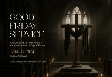 Free Church Good Friday Card Template to Edit Online