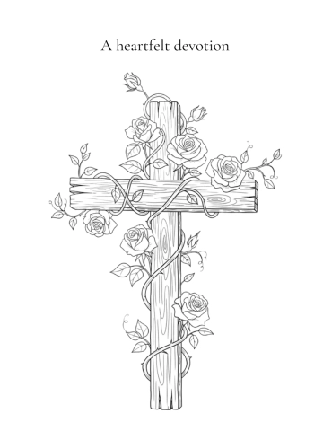 Free Cross with Roses Good Friday Drawing Template to Edit Online