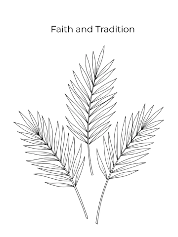 Free Palm Branch Good Friday Drawing Template to Edit Online