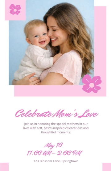 Free Pastel Mother's Day Poster Template to Edit Online