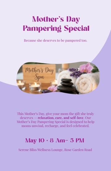 Free Mother's Day Pampering Poster Template to Edit Online