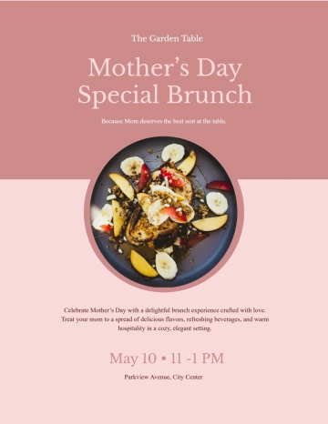 Free Brunch Promo for Mother's Day Flyer Template to Edit Online
