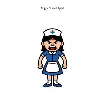 Free Angry Nurse Vector Clipart (PNG, SVG) to Edit Online