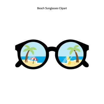 Free Beach Sunglasses Vector Clipart (PNG, SVG) to Edit Online