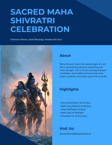 Free Illustrative Maha Shivratri Flyer Template to Edit Online