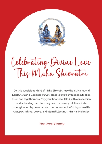 Free Maha Shivratri Love Wishes Template to Edit Online