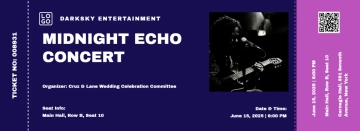 Free Night Event Concert Ticket Template to Edit Online