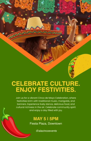 Free Creative Cinco De Mayo Poster Template to Edit Online