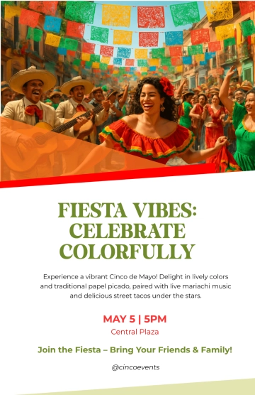 Free Festive Cinco De Mayo Poster Template to Edit Online