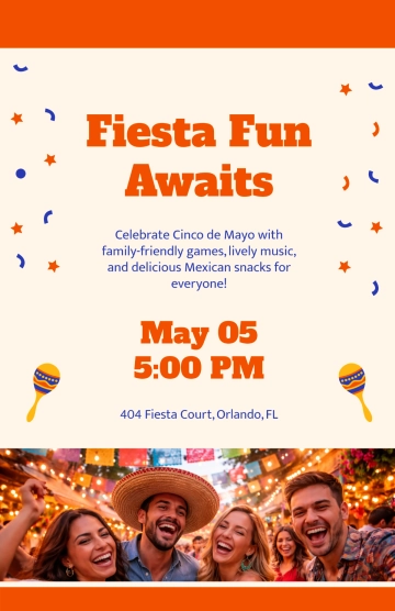 Free Party Fun Cinco De Mayo Poster Template to Edit Online