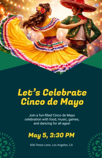 Free Fun Fiesta Cinco De Mayo Poster Template to Edit Online