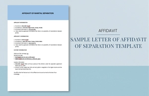 Sample Letter of Affidavit of Separation