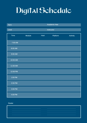 Free Digital Classroom Schedule Template to Edit Online