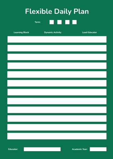 Free Flexible Classroom Schedule Template to Edit Online
