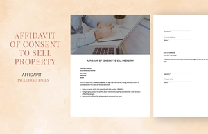Affidavit of Consent to Sell Property Template
