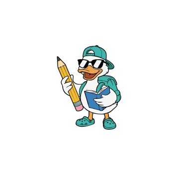 Free Duck School Vector Clipart (PNG, SVG) to Edit Online