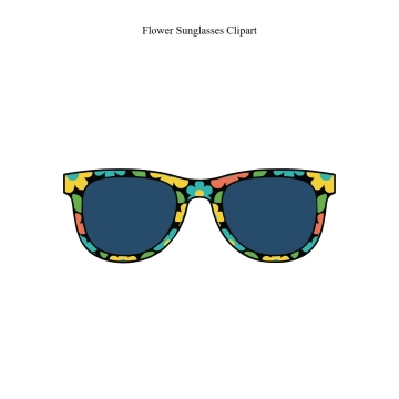Free Flower Sunglasses Vector Clipart (PNG, SVG) to Edit Online