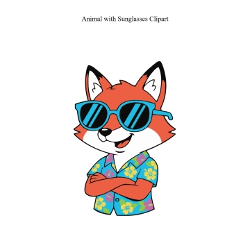 Free Animal with Sunglasses Vector Clipart (PNG, SVG) to Edit Online