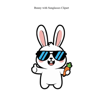 Free Bunny with Sunglasses Vector Clipart (PNG, SVG) to Edit Online