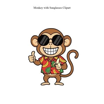 Free Monkey with Sunglasses Vector Clipart (PNG, SVG) to Edit Online