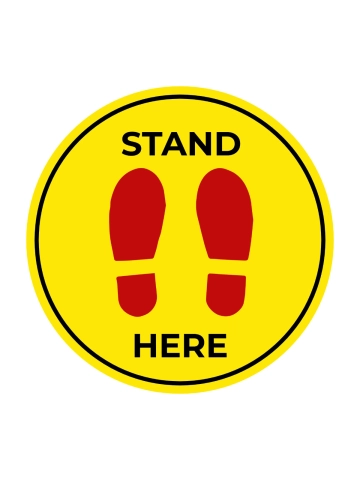 Free Stand Here Floor Sign Template to Edit Online