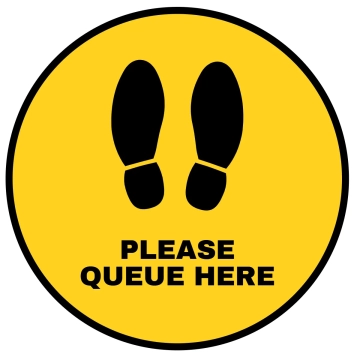 Free Queue Here Floor Sign Template to Edit Online